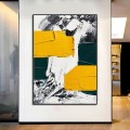 Brush yellow abstract by Palette Knife wall art minimalism